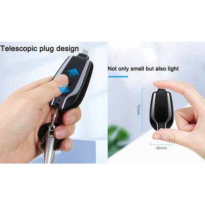 Keychain Emergency Charger With Type-C Fast Charging 1500mAH