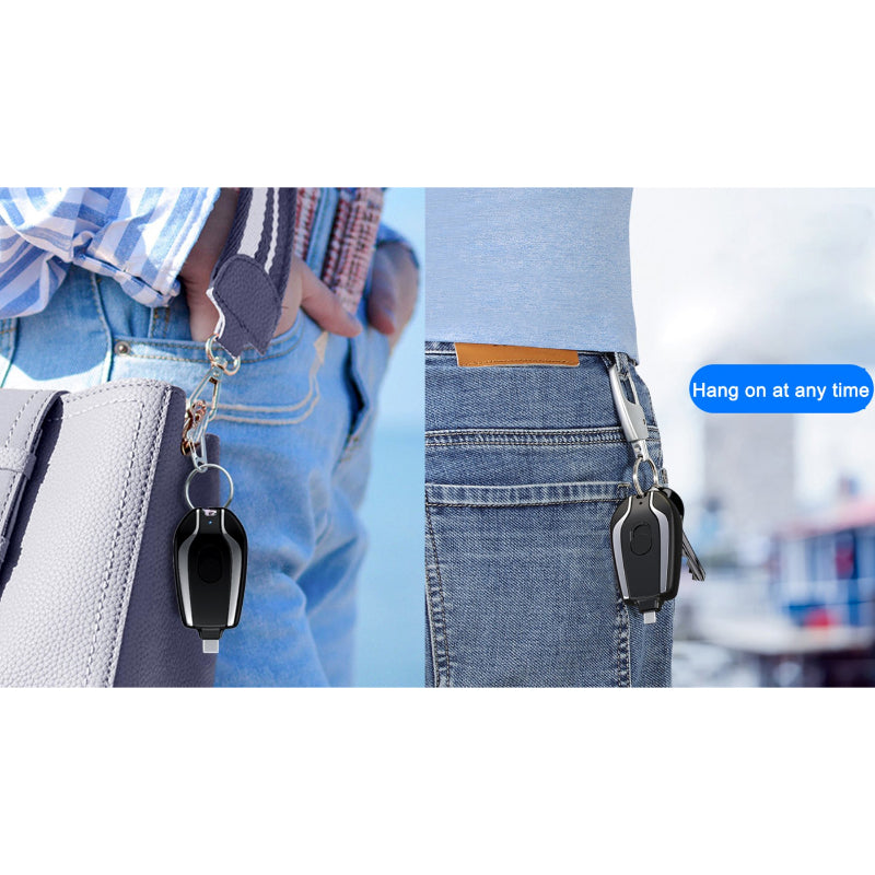 Keychain Emergency Charger With Type-C Fast Charging 1500mAH